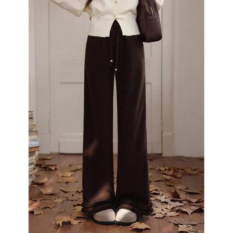 ALXNAN женские прямые брюки из полиэстера и нейлона