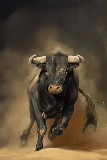 

Абстрактный холст с изображением быка