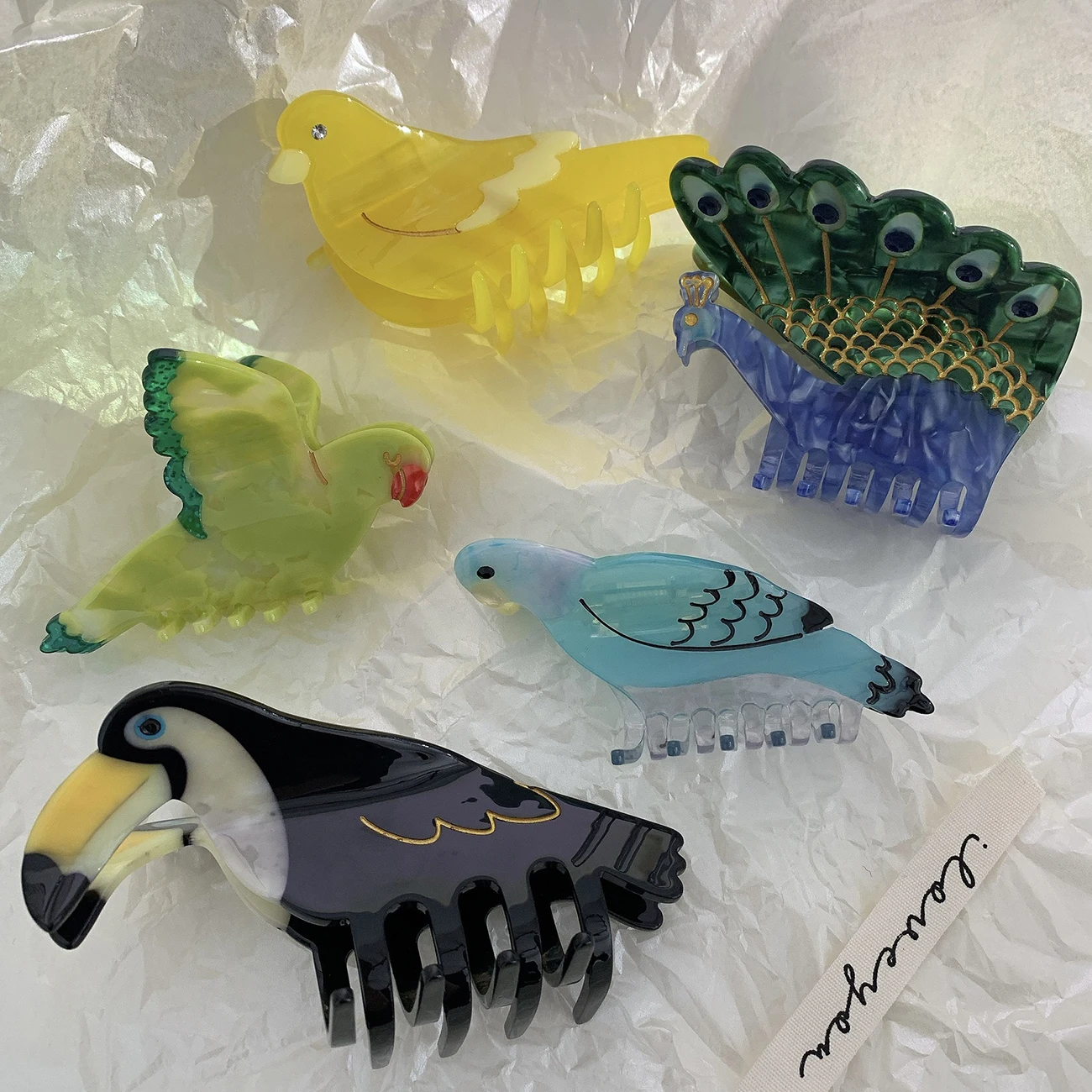 

INS Павлин попугай чёрная птица заколка для волос зажим для волос Женщины акула зажим стразы заколка для волос целлюлозный ацетат животные а...