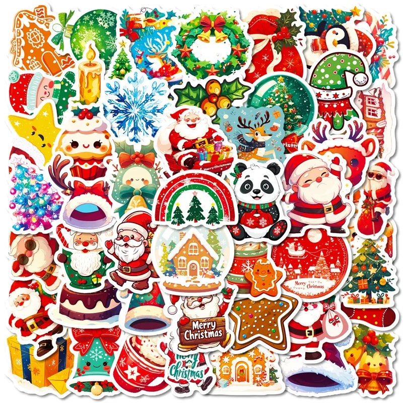 10/30/50 шт. милые рождественские толстые животные ПВХ липкие наклейки эстетические детские украшения «сделай сам» школьные принадлежности для скрапбукинга