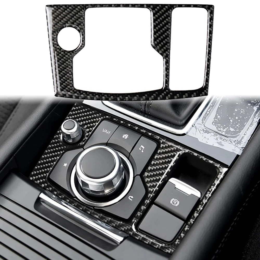 

Real Carbon Fiber For Mazda Axela 2017-2018 Car Multimedia Panel Decoration Stickers Auto Modification Accessories
