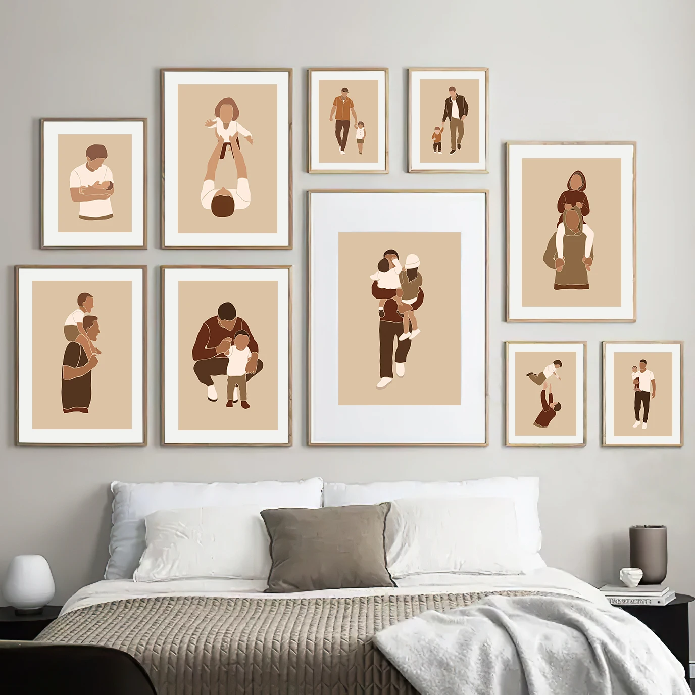 Счастливый Отец малыш мальчик девочка Любовь Семья настенная Картина на холсте