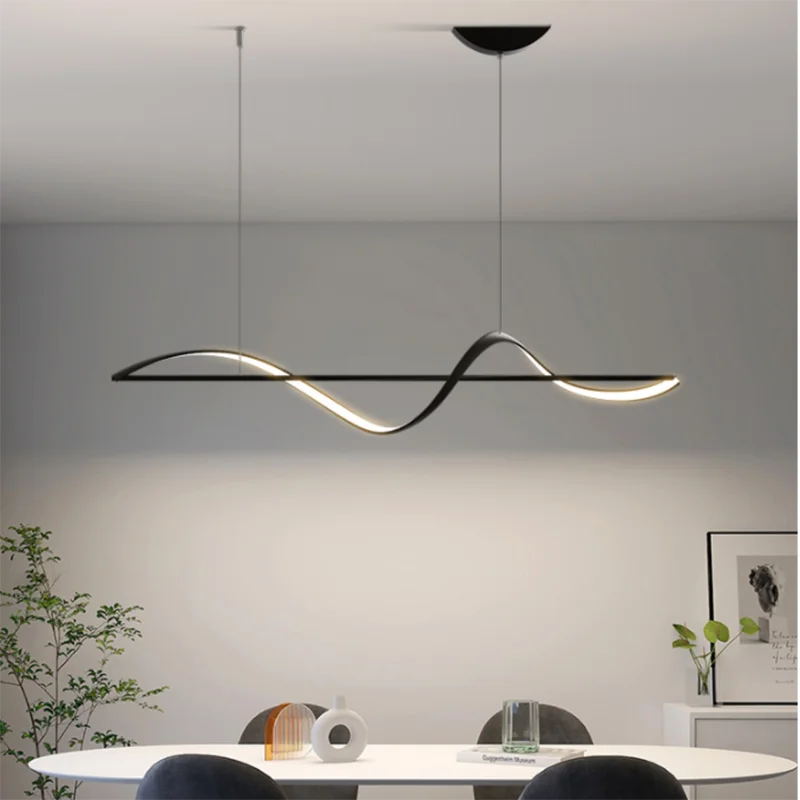 

Restaurant, study, bar, coffee shop, LED strip twisted aluminum chandelier, bookstore lobby, front desk, home stay, dining room,