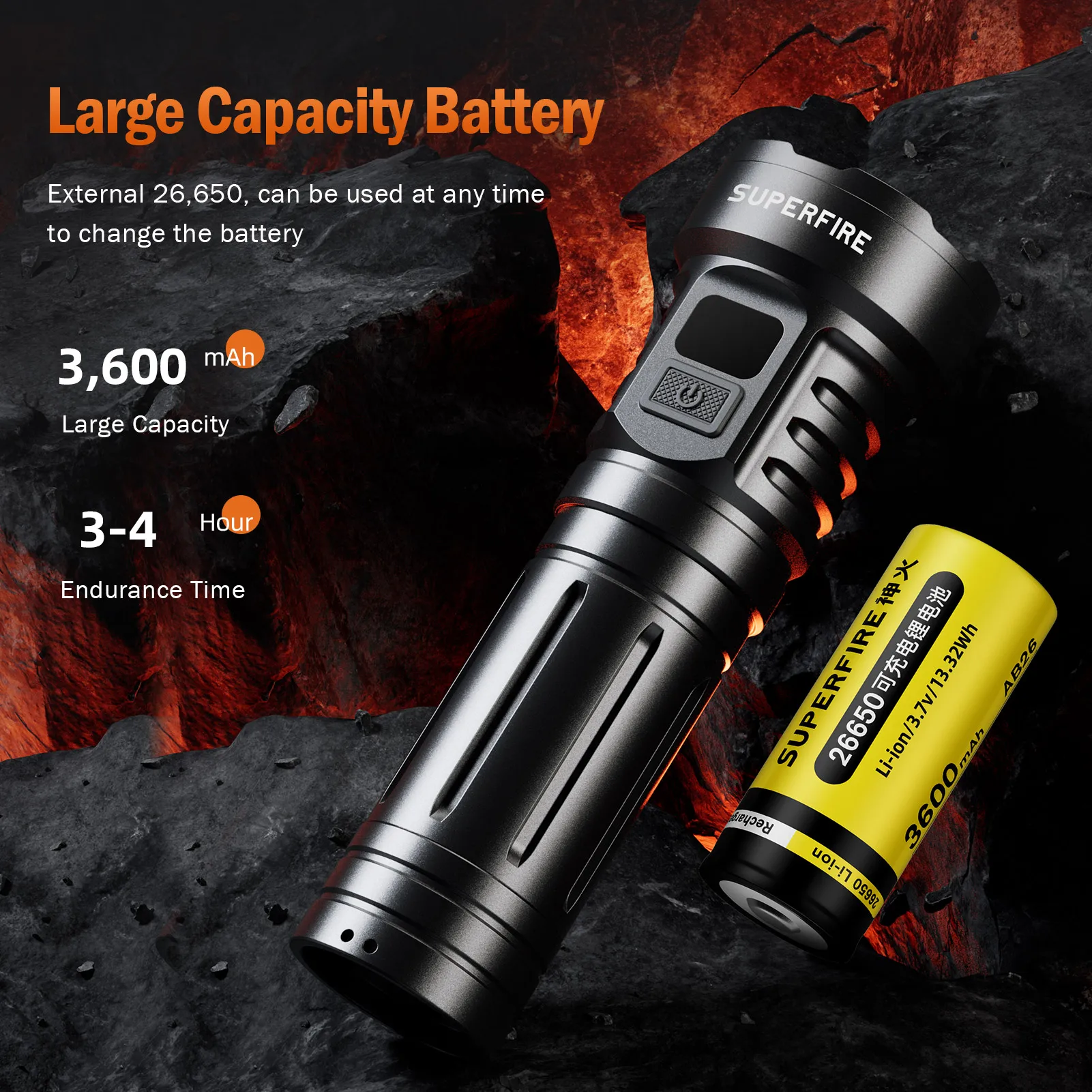 Фонарь SUPERFRIE L24 35W с семью светодиодами, многофункциональный, перезаряжаемый, с индикатором заряда батареи, рабочий фонарь (art.: 3920d30bae4e6) - 3920d30bae4e6