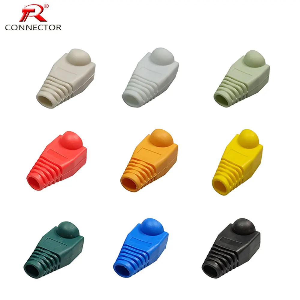 10 шт./лот RJ45 крышка разъема 9 видов цветов кота 5 5E 6 Ethernet сетевой кабель колпачок