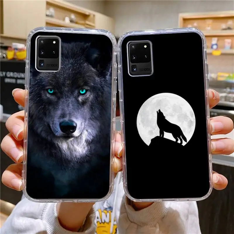 

Animal Wolf Phone Case For Samsung Galaxy S10 S10e A70 Edge S22 S23 Plus Ultra Note10 Transparent Cove