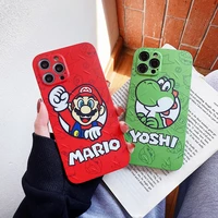 cartoon super mario bros silicone soft phone cases for iphone 13 12 11 pro max xr xs max x couple fashion anti drop cover