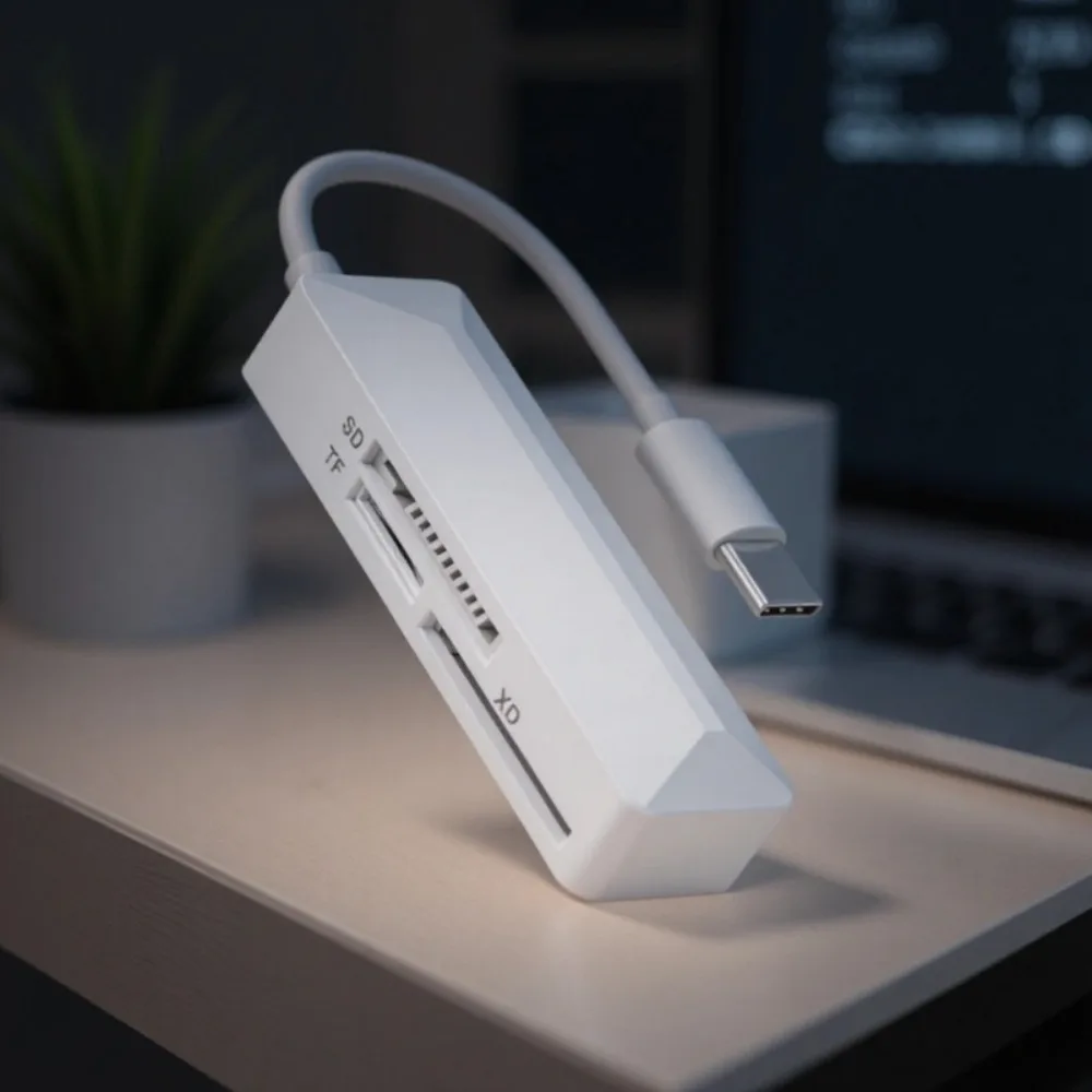 Адаптер для чтения карт памяти 3 в 1 Type C Lightting, поддержка карт памяти SD TF XD, Plug and Play, передача фотографий для iPhone, телефонов Android (art.: 3920db75f4ebe) - 3920db75f4ebe