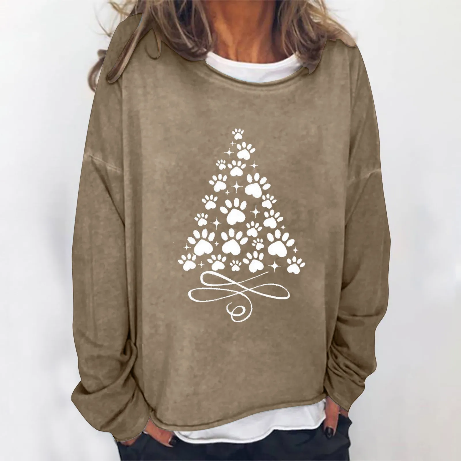 

Женский свитшот с круглым вырезом и длинным рукавом