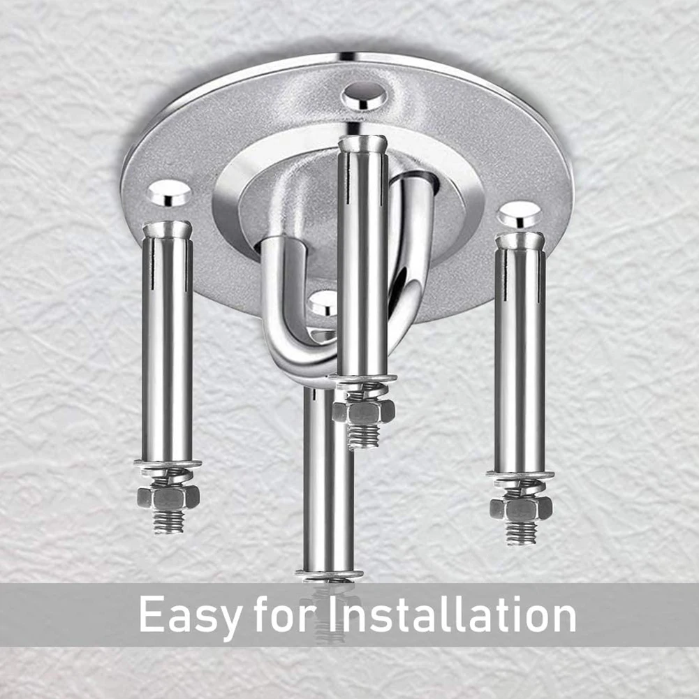 

1pc Heavy Duty Ceiling Hanging Hook Set Stainless Fixed Pad Eye Plate Swing Chair Bracket Swing Top Buckle Hardware Tool