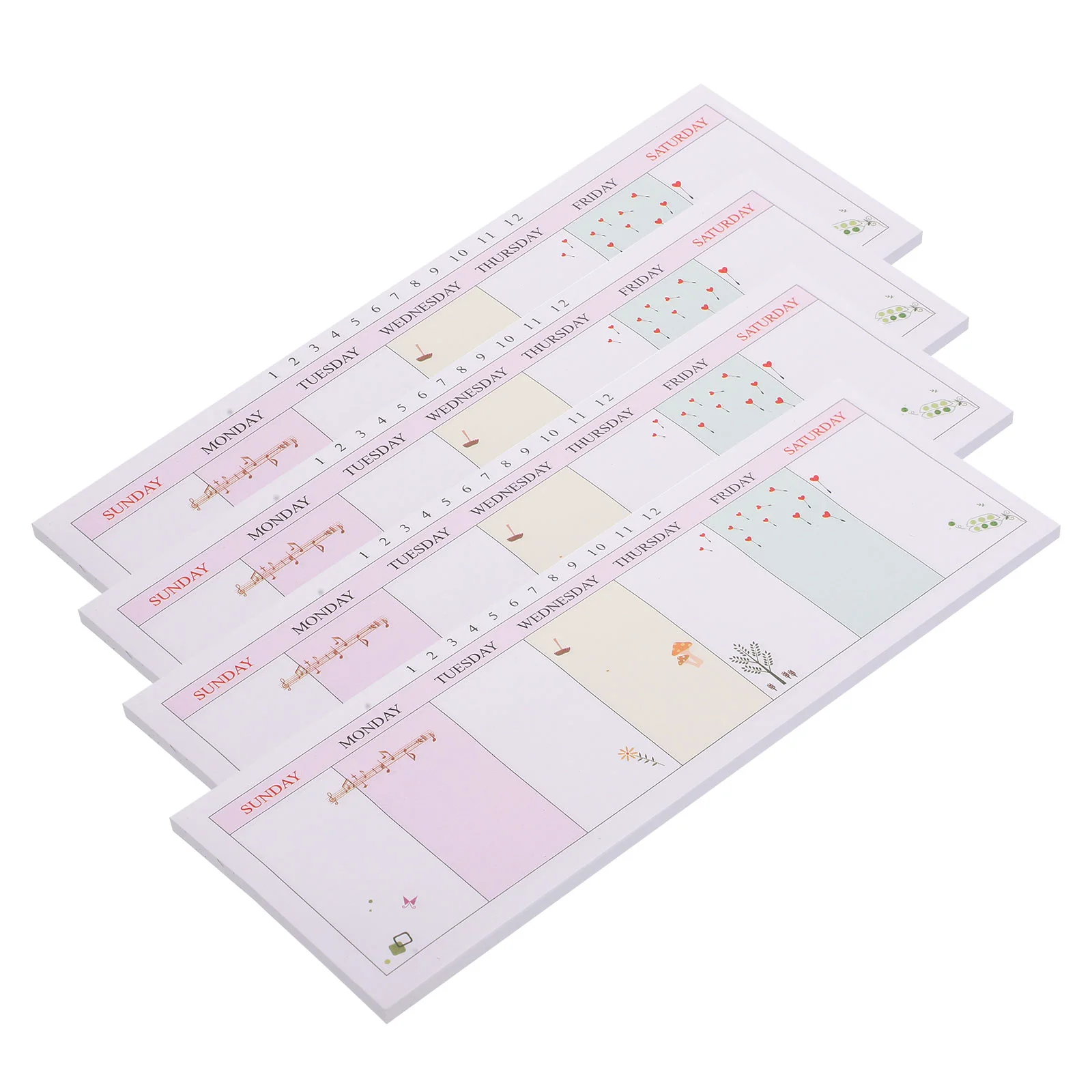 

4 Pcs Magnetic Labels Week Sticky Notes Plan Post-notes Weekly Sticker Bookmark Index Stickers Tabs Memo Paper Message Student