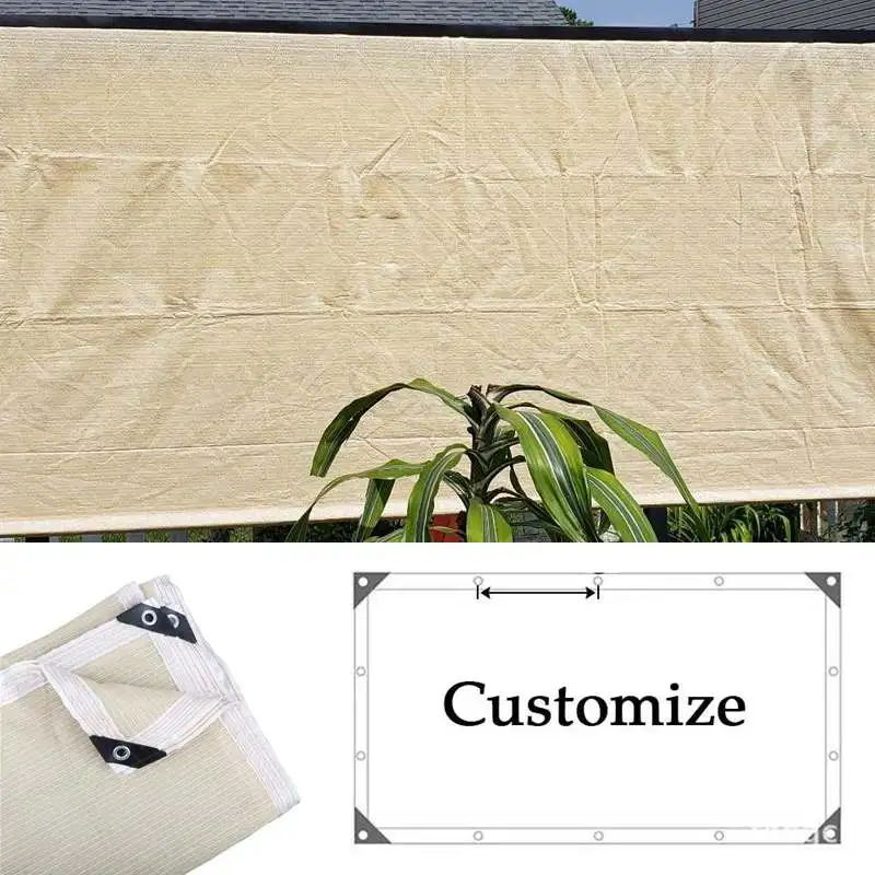 

95% Shading Sunshade Net HDPE Anti-UV Sand-Yellow Garden Buildings Shelter Shade Sail Balcony Pergola Outdoor Awnings Canopy