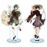 anime figure genshin impact keqing zhongli diluc venti klee qiqi tartaglia acrylic stand model plate desk decor standing gift