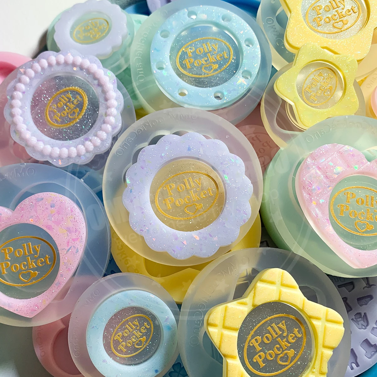 

Super cute, PP pocket clear transparent silicone mold resin molds shake molds
