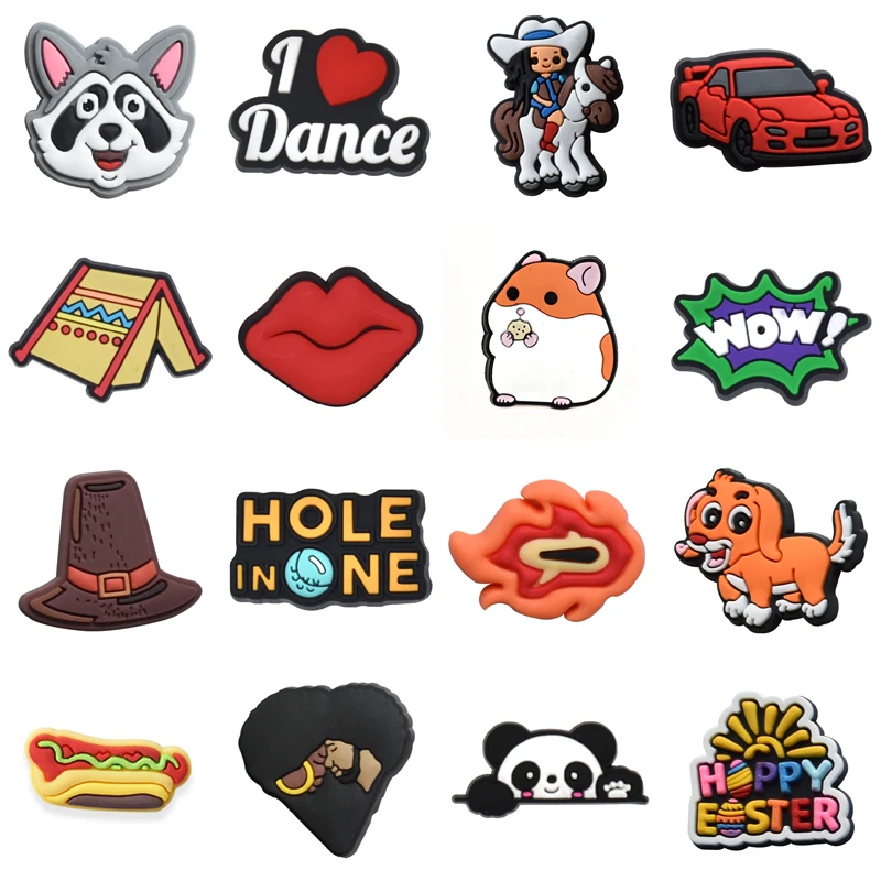 

Hot 1Pcs PVC Shoes Charms Accessories Fit Croc Sandals Wristband Garden Clog Buckle Pins Decorations Boys Girls Party Gifts