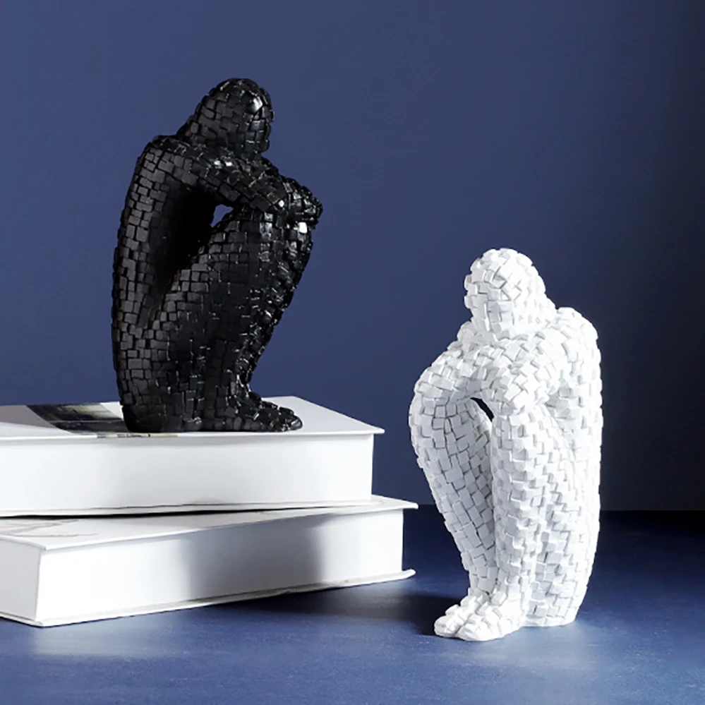 

Nordic Modern Home Decor Art Mosaic Figure Model Statue Resin Sculpture Luxury Ornaments Office Accessories Room Decor Aesthetic