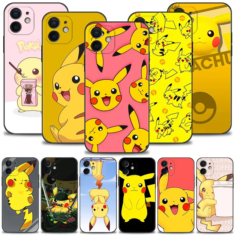 

Pokemon Cartoon Pikachu Phone Case For iPhone 13 11 12 pro max Funda 13mini 12mini XS Max XR X 8 7 6 6s plus Shockproof Cover
