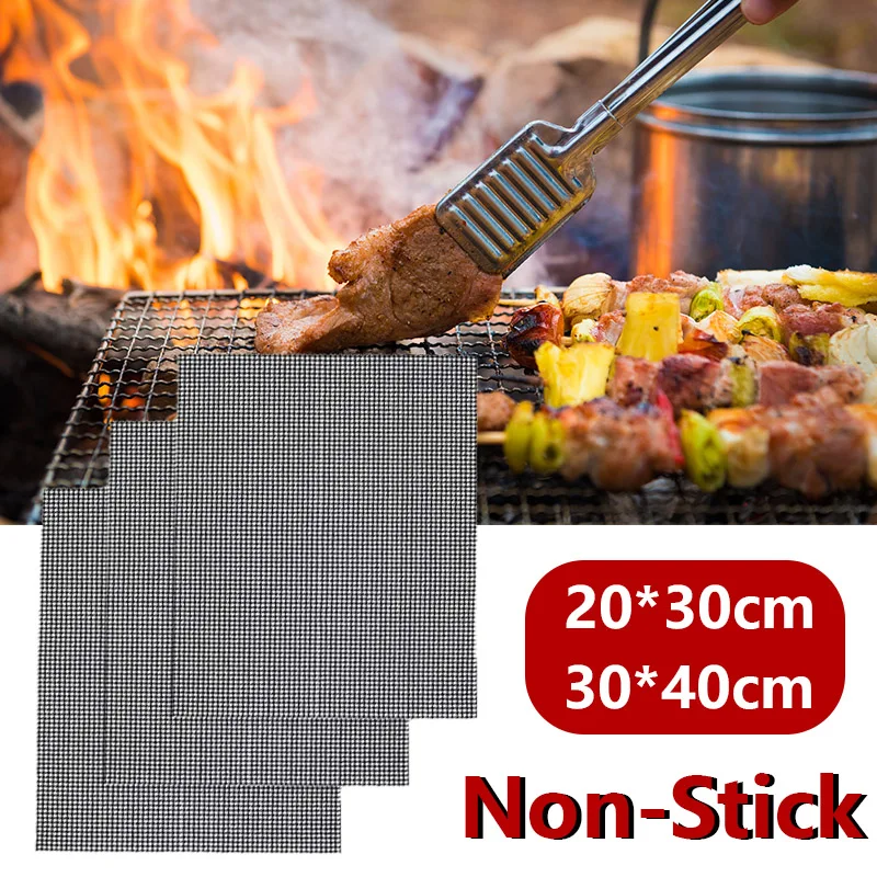 

Outdoor 1/2/4PCS Non-Stick BBQ Grid Pad BBQ Grill Mesh Grilling Bag Vegetable Meat Cook Reusable Heat Resistant BBQ Accessories
