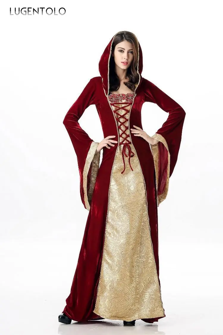

Женское винтажное платье с длинным рукавом, Красное Вечернее приталенное платье с длинным рукавом, платье на Хэллоуин, для осени и зимы