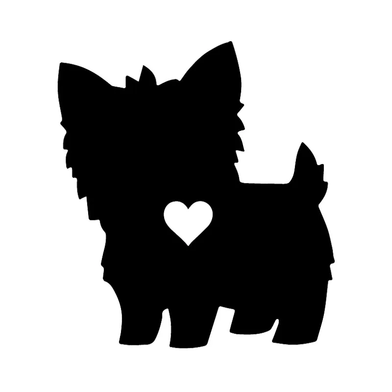 

Yorkie Little Heart Vinyl Decal Yorkshire Terrier Cute Car Sticker Dog Black/Silver 13.1X14.5CM