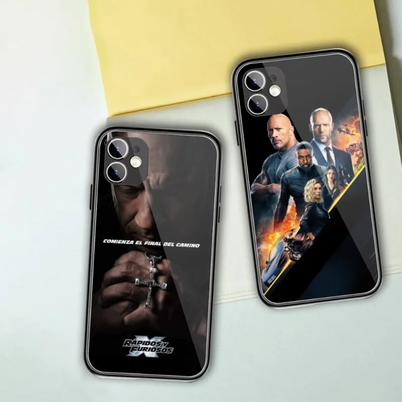 Смарт-чехол Форсаж для iPhone 14 13 12 11 XS X 8 7 6 Plus Mini Pro Max SE 2022 стеклянный чехол телефона