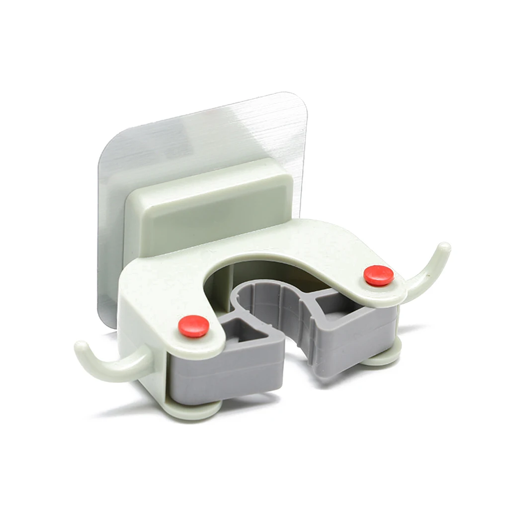 

Adhesive Wall Mounted Mop Storage Holder Hook Mop Hanger Clip Seamless Bathroom Kitchen Organizer