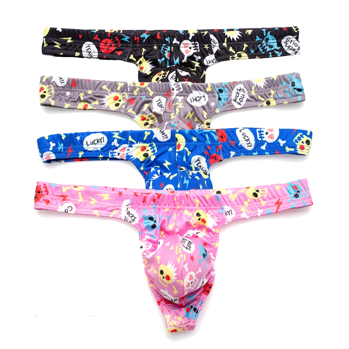 

1/4PCS Sexy Underwear Men Print Thongs Jockstrap G Strings Thongs Underwear Sissy Bikini Tanga Hombre U Pouch Soft Mens Lingerie