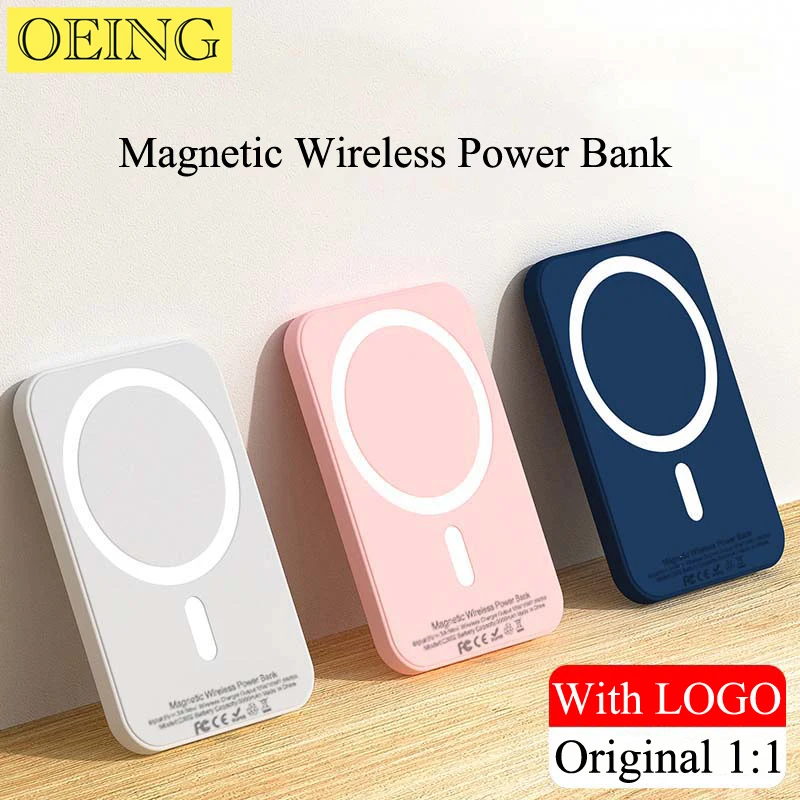 

5000mAh Original 1:1 Magnetic Wireless Power Bank For iPhone12 13 14 15Pro Max Plus Mini Macsafe External Auxiliary Battery Pack