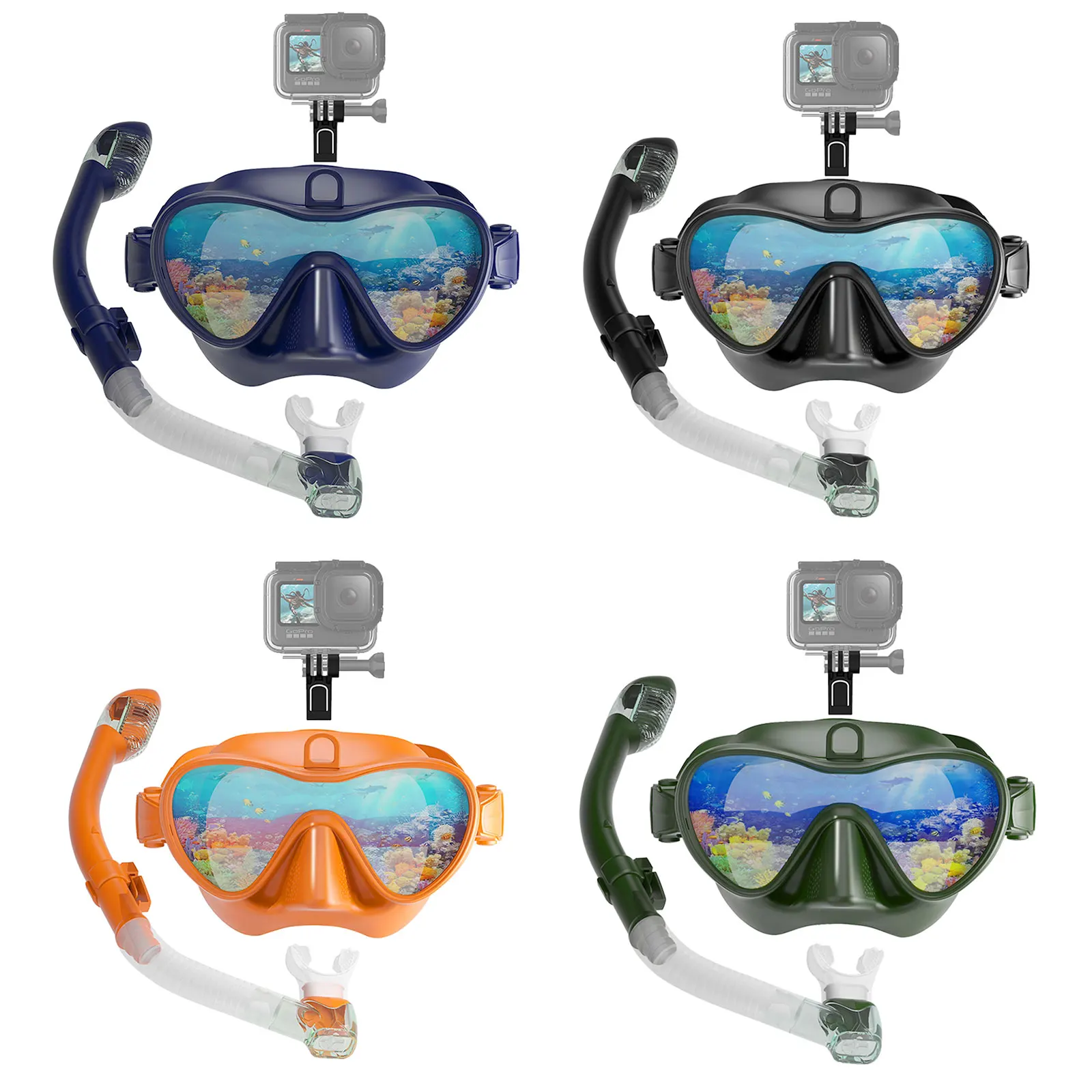

Snorkel Mask Set Anti-Leak Snorkel Tube Anti-Fog Diving Goggles for Unisex for Sea Lake Pool Snorkel Equipment