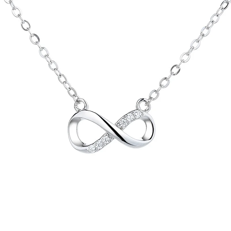 

Женское ожерелье из серебра 925 пробы с символом бесконечности