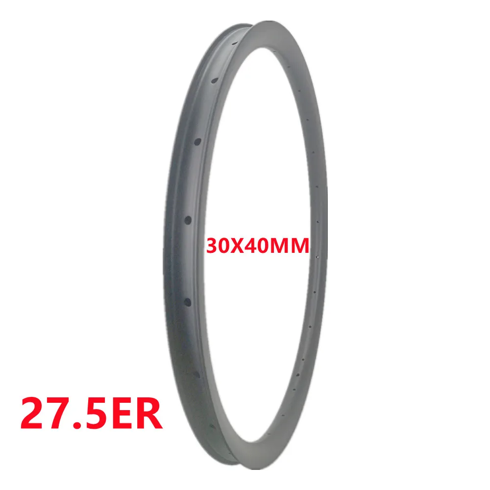 

32H UD матовый 27,5 er/650B Горный карбоновый обод 30x40 мм бескамерный обод колеса карбоновый обод Асимметричный карбоновый обод