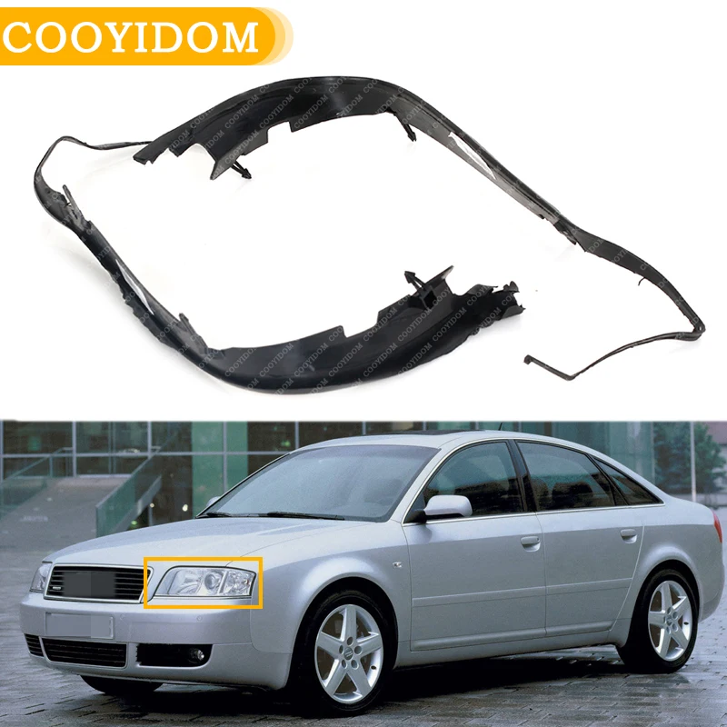 Car Front Headlight Seal Cover Trim Ring For Audi A6 C5 2002 2003 2004 2005 Facelift 4B0941191A 4B0941192A Car-styling