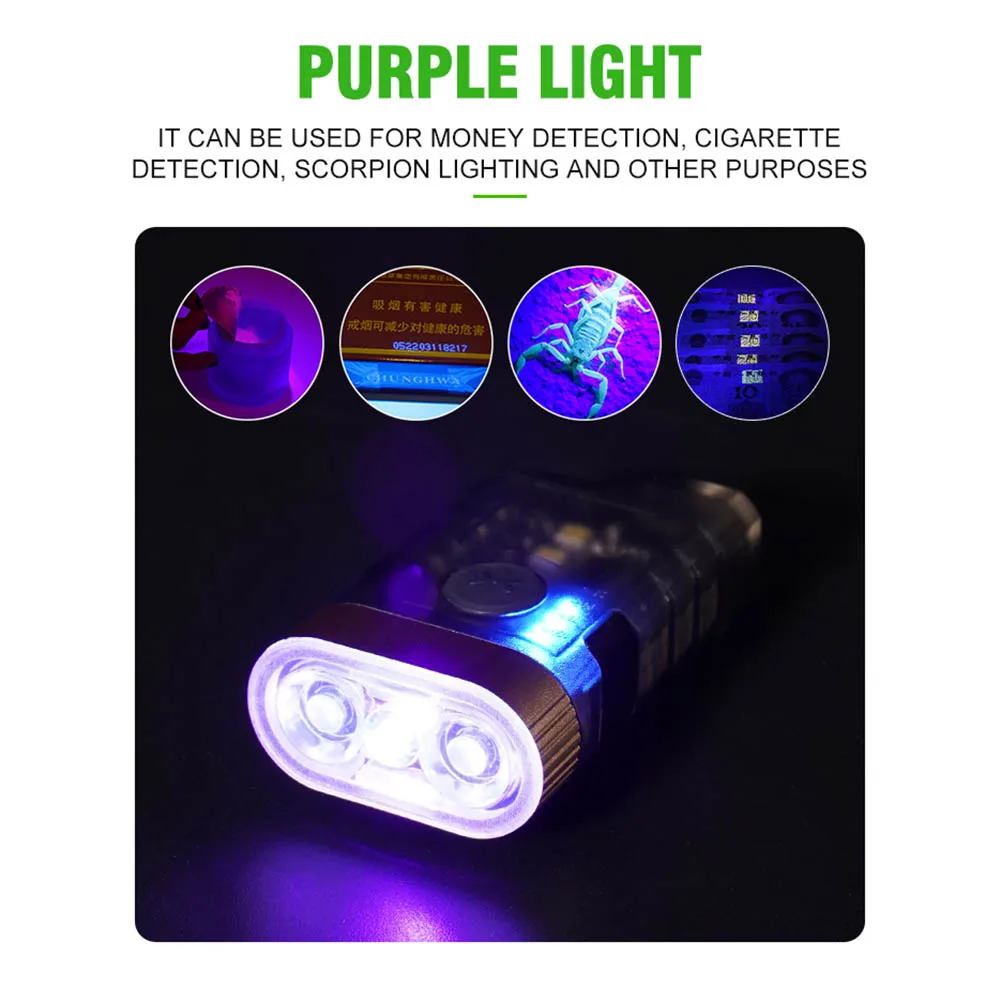 

Camping Small Light 9 Grear Dimming Portable Outdoor Tools IP65 Waterproof Pocket Flashlight Type C Charging for Hiking Fishing