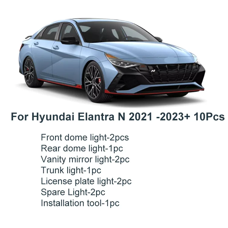 

Светодиодная внутренняя подсветка для Hyundai N KONA N Elantra N Veloster N Sonata N i30N I20N i10N, светодиодные лампы, купольная карта Canbus