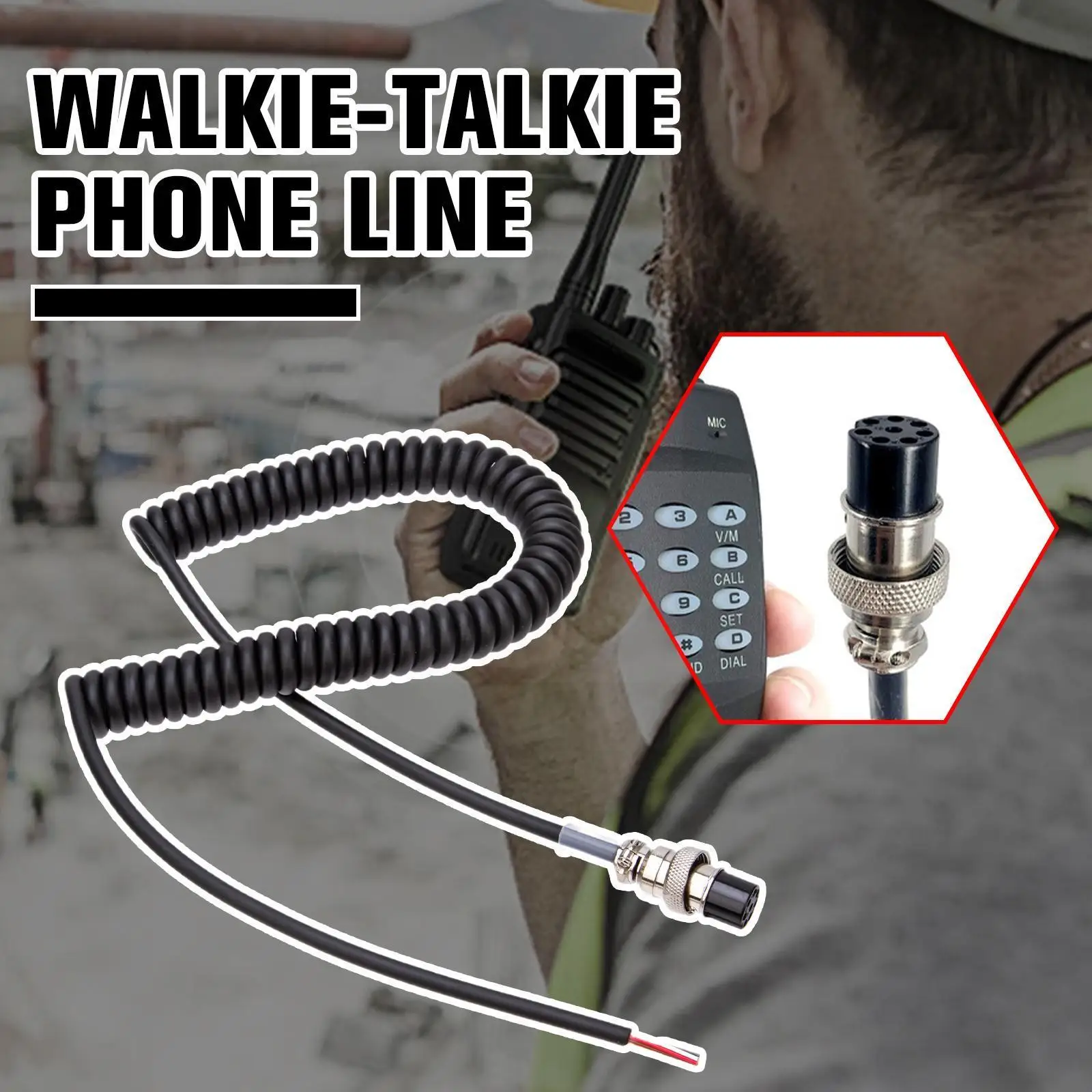 

Walkie-talkie Microphone Cable For Alinco EMS-57 EMS-53 DR635 DR620 DR435 Professional Replacement Microphones Cable P3J5