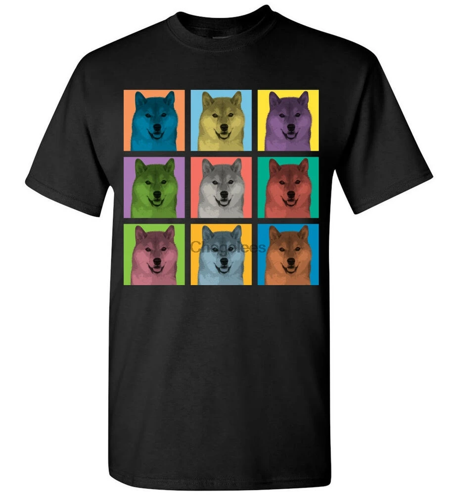 Футболка Pop-Blocks с собакой Шиба-ину мужская женская Молодежная длинная футболка |