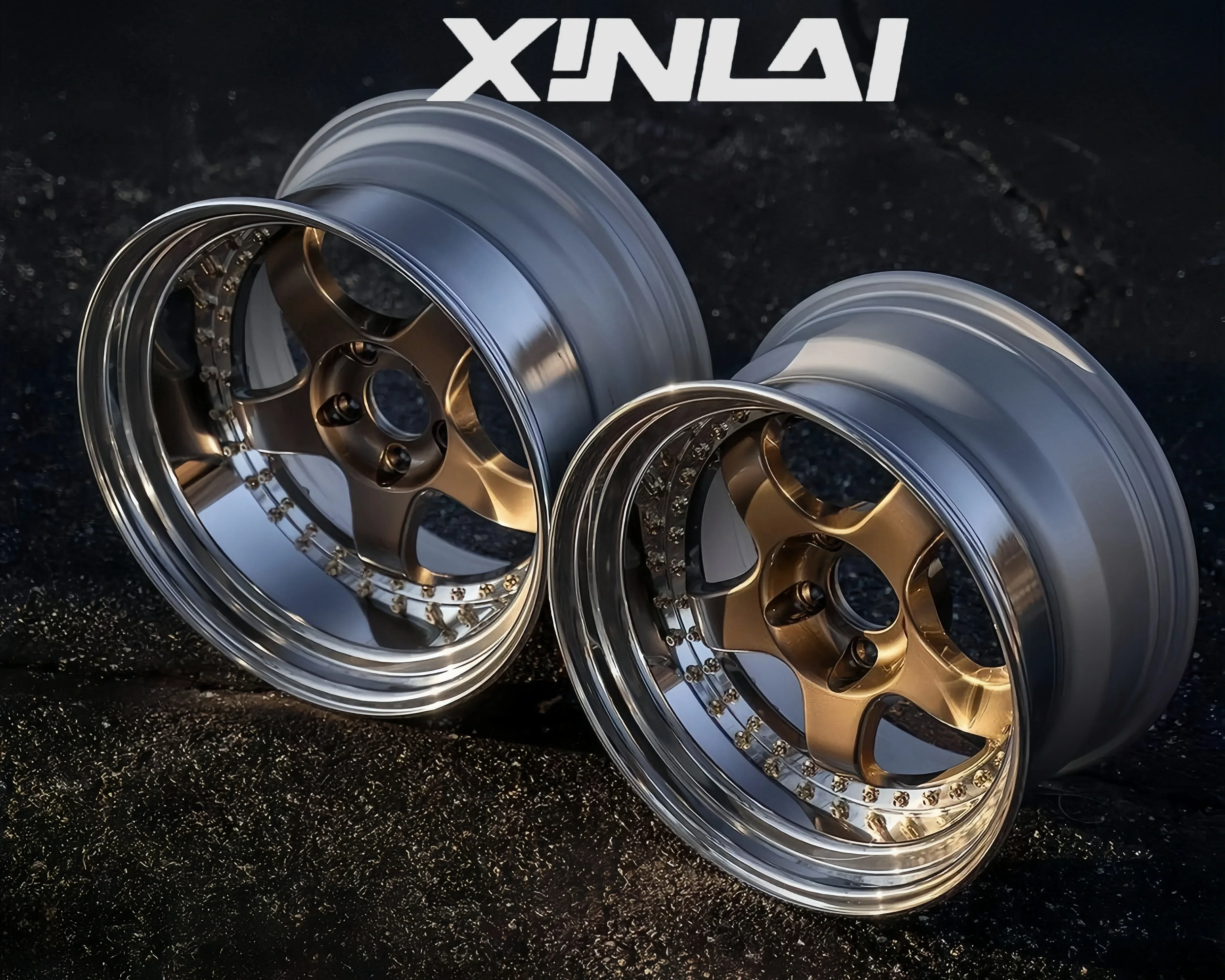 Фото XINLAI Горячая распродажа: Комплект из 3 кованых полированных дисков с матовой отделкой 5x120, 5x112, 5x114.3, 18, 19, 20, 21, 22 дюйма для гоночных автомобилей №5