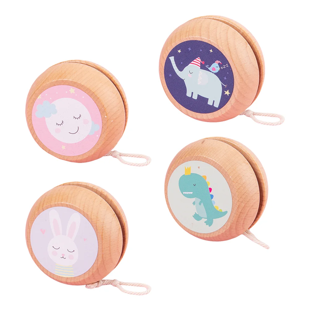 

4Pcs Wooden Yo-yo Toys Kid Educational Playthings Creative Wood Kid Yo-yo Toys