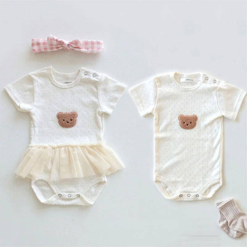 

Infant Clothing Baby Bodysuit Summer Newborn Girl Boy Unisex Short Sleeve Toddler Jumpsuits Overalls Outfits