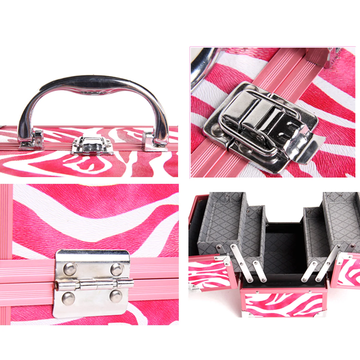 Чехол-органайзер для косметики из алюминиевого сплава с 5 выдвижными лотками |