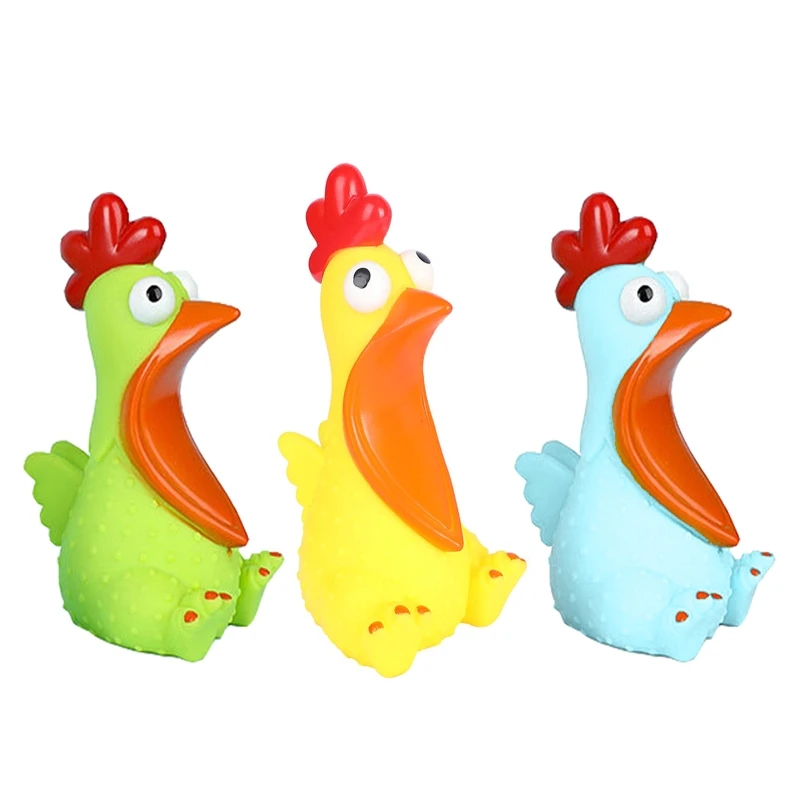 

D7YD 6’’ Fidget Screaming Chicken Squeeze Animal Toy Party Favor Pressure Release Vent Ball for Kids Adults ADD OCD Therapy