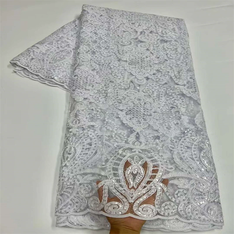 

Кружево SJ 2022, Высококачественная нигерийская кружевная ткань, вышивка, французское бриллиантовое кружевное платье с блестками