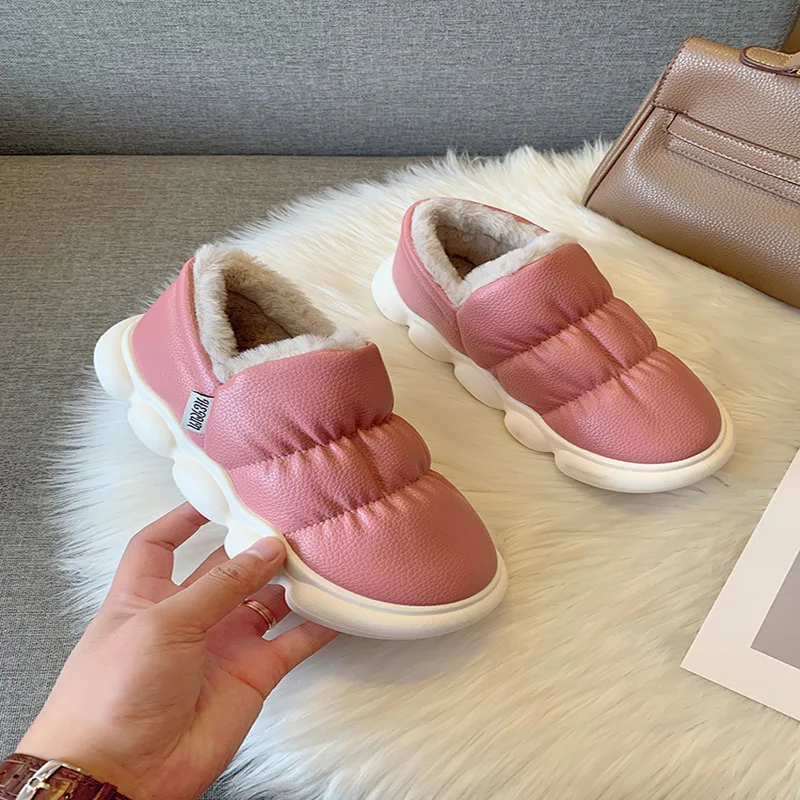 Winter Waterproof Cotton Shoes Women's Indoor Comfortable Non-slip Thick Sole Slippers Wear-resistant Outdoor Couples Slippers