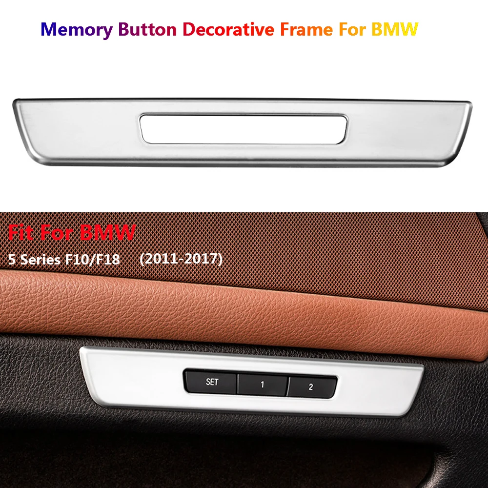 

ABS Chrome Silver Seat Memory Button Decoration Frame Trim Cover Stickers For BMW 5 Series 520i 528i 530i F10 F18 Interior Car