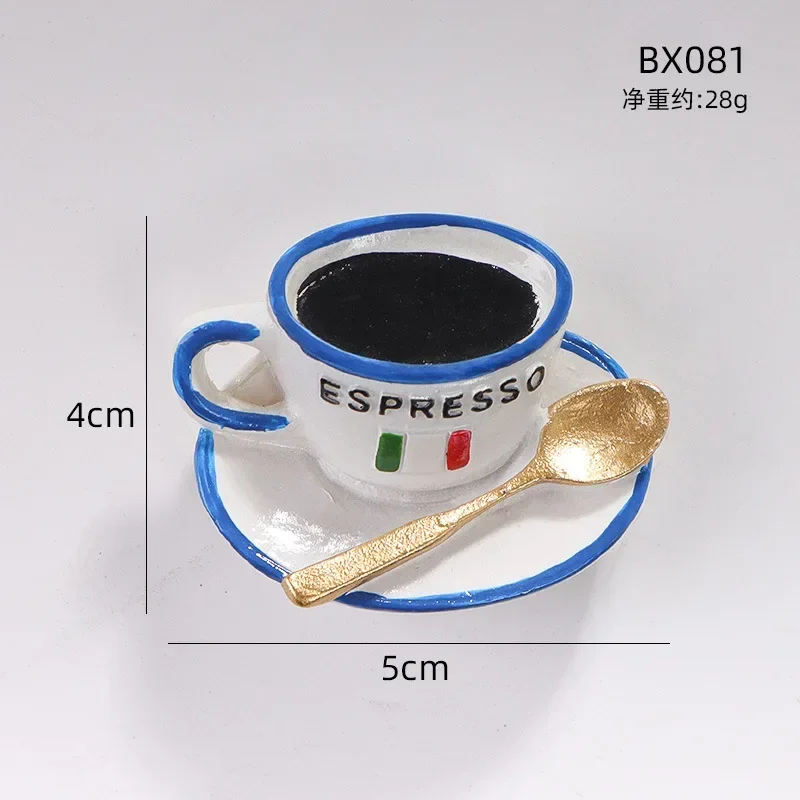 

3D наклейки для холодильника из смолы, яйцо, круассан