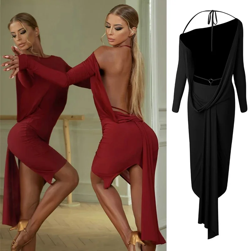 Женская Одежда для танцев румбы взрослых на выпускной танго одежда тренировок