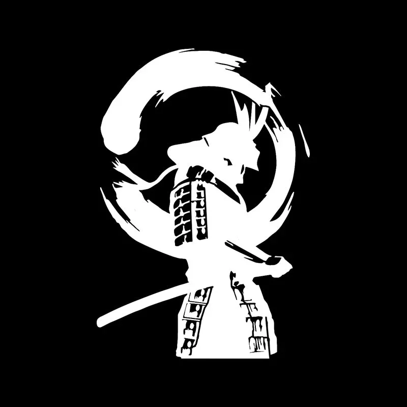 

Японская наклейка с логотипом самурая, каратэ, Кендо, значок, фигура, графика детской двери, защитная пленка на багажник автомобиля, 8 см