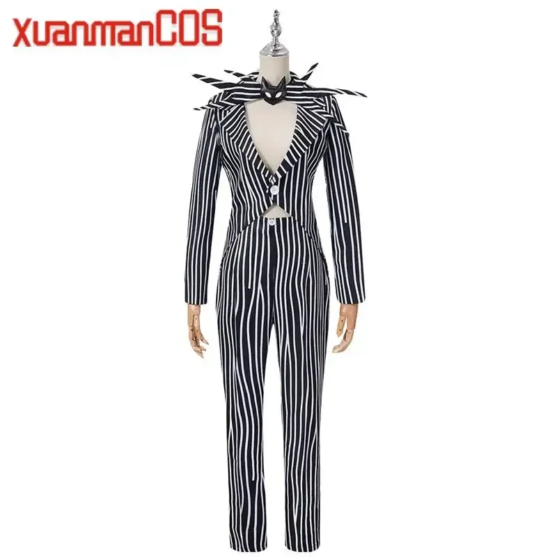 Костюм кошмара для косплея рождественский костюм Джека Скеллингтона в черную