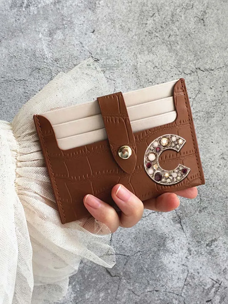 

Держатели для карт: элегантный полиуретановый дизайн с пряжкой, органайзер для нескольких карт из драгоценных материалов, стиль "Бабочка"