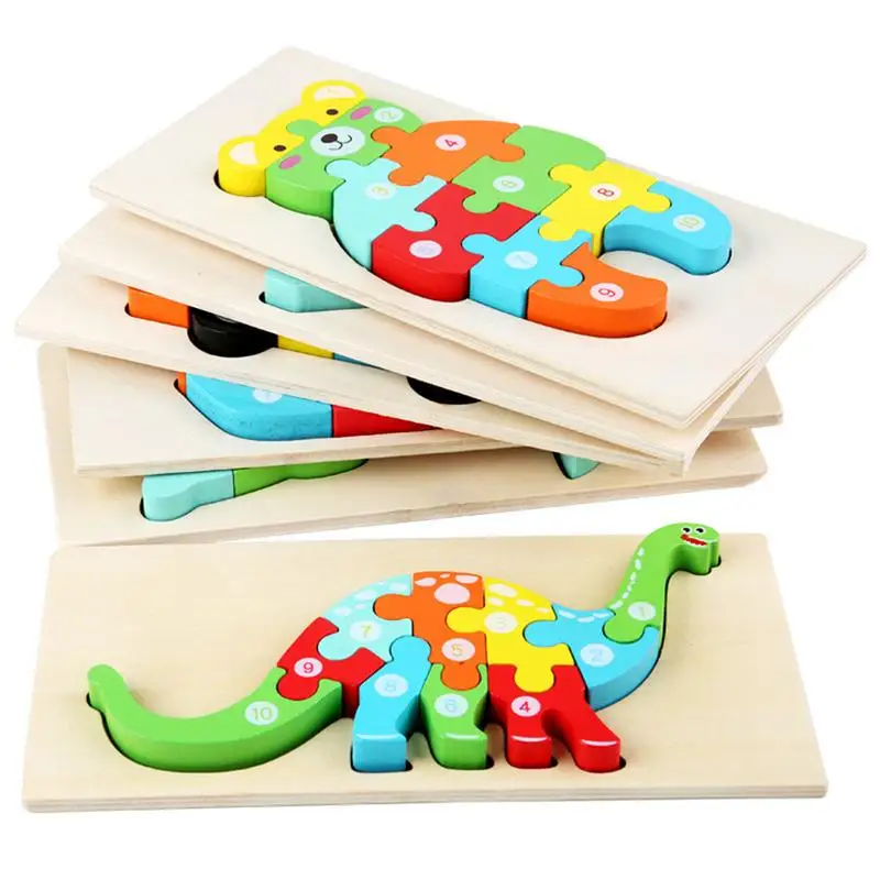 

Toddler Puzzles Montessori Wooden Toddler Puzzles 3D Puzzle Educational Learning Toy for Children STEM Building Toy Games